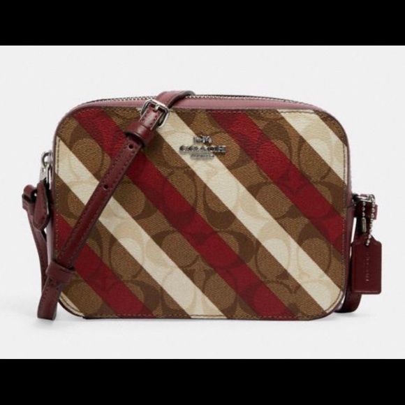 Coach Handbags - Coach Signature Stripe Mini Camera Bag